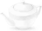 Wilmax Kaffee- und Teekanne mit integriertem Ausgusssieb mit integriertem Ausgusssieb 900 ml Weiß aus Porzellan