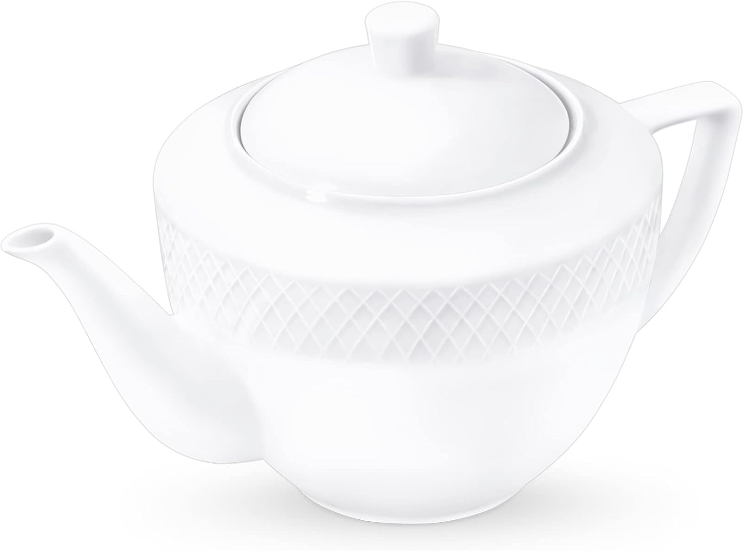 Wilmax Kaffee- und Teekanne mit integriertem Ausgusssieb mit integriertem Ausgusssieb 900 ml Weiß aus Porzellan