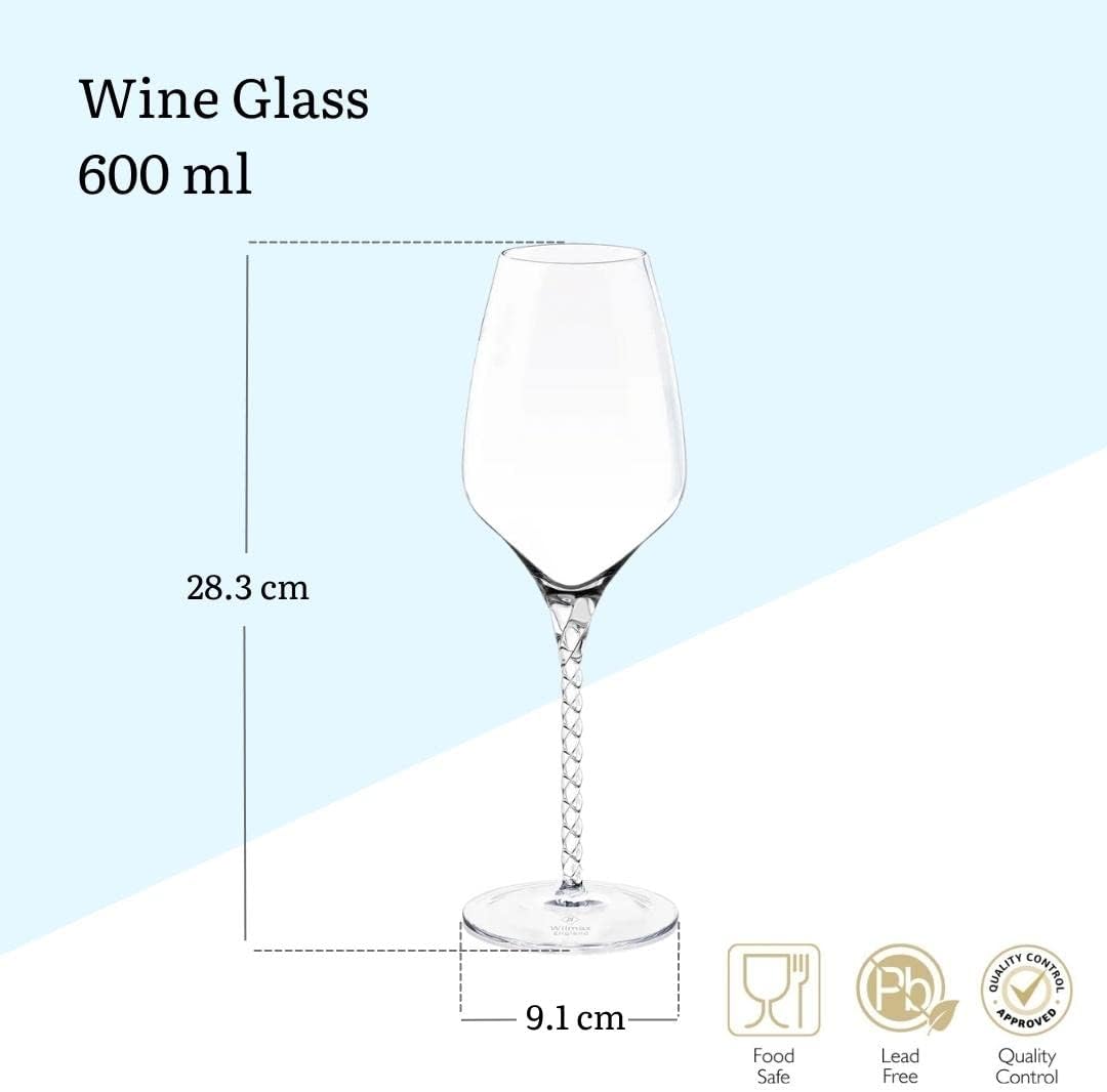 Wilmax Weinglas 600 ml Kristallglas Transparent 2er Set WL-888101/2C