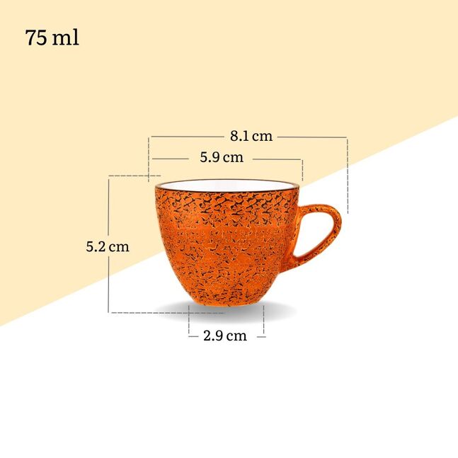 Wilmax Tasse 75 ml Orange aus Porzellan
