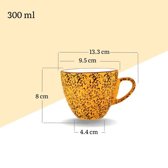 Wilmax Tasse 300 ml Gelb Porzellan WL-667436/A