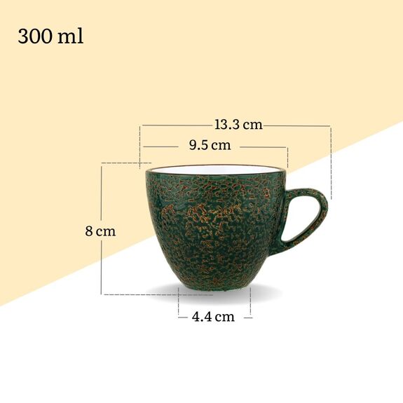 Wilmax Tasse 300 ml Grün aus Porzellan