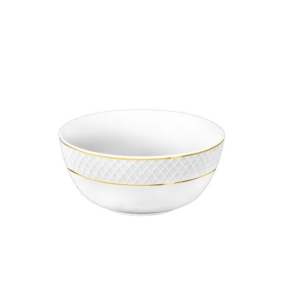 Wilmax Schale 1300 ml 18 cm 6er-Set Weiß mit Goldrand aus Porzellan