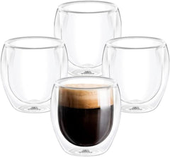 Wilmax 4 Doppelwandgläser & 1 Teekanne-Set, WL-888815/A-888761/A4