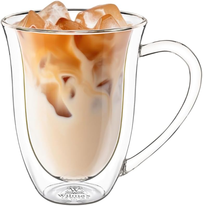 Wilmax Doppelwandige Tasse 400 ml Borosilikatglas 4er Set WL-888727/A4