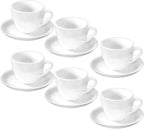 Wilmax Espressotasse mit Untertasse 75 ml 6er-Set Weiß aus Porzellan