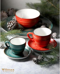 Wilmax Untertasse, 12 cm, Spiral Grün, Porzellan, WL-669534/B