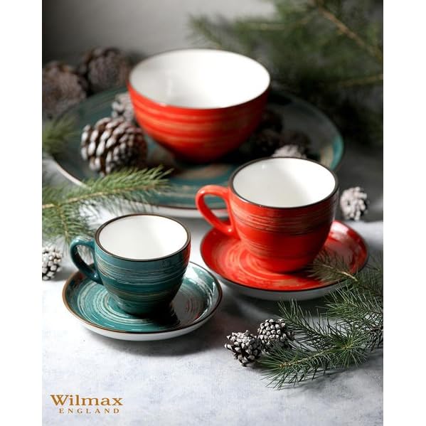 Wilmax WL-669534/A Porzellan Tasse, Grün, 110mL Kapazität