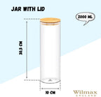 Wilmax Vorratsglas 2000 ml mit Bambusdeckel Transparent WL-888510/A