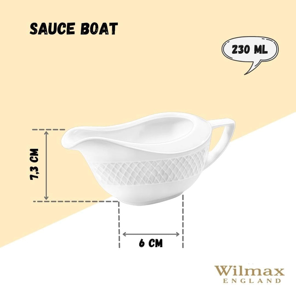 Wilmax Sauciere 230 ml Weiß Porzellan WL-880123/A