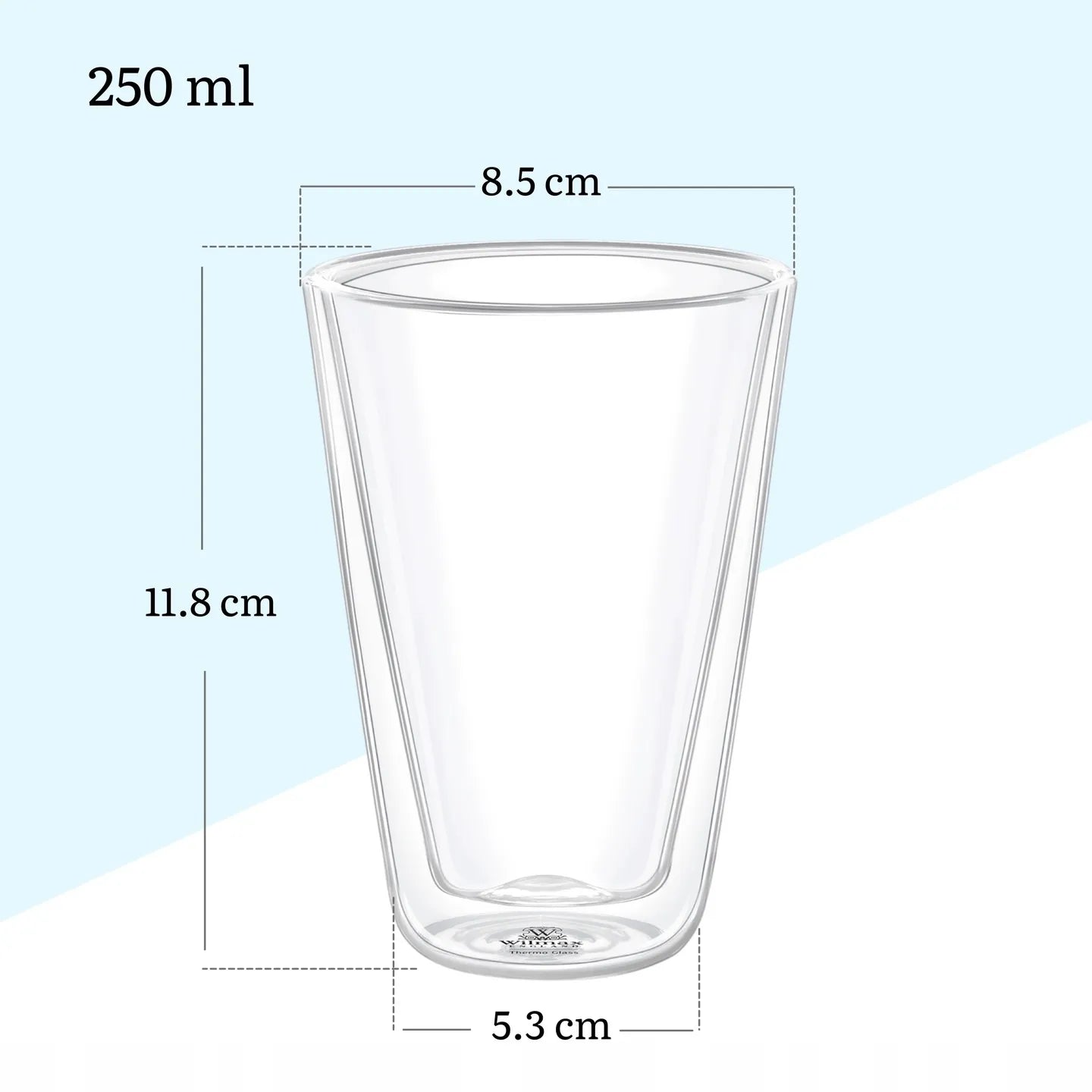 Wilmax Doppelwandiges Glas 250 ml Transparent