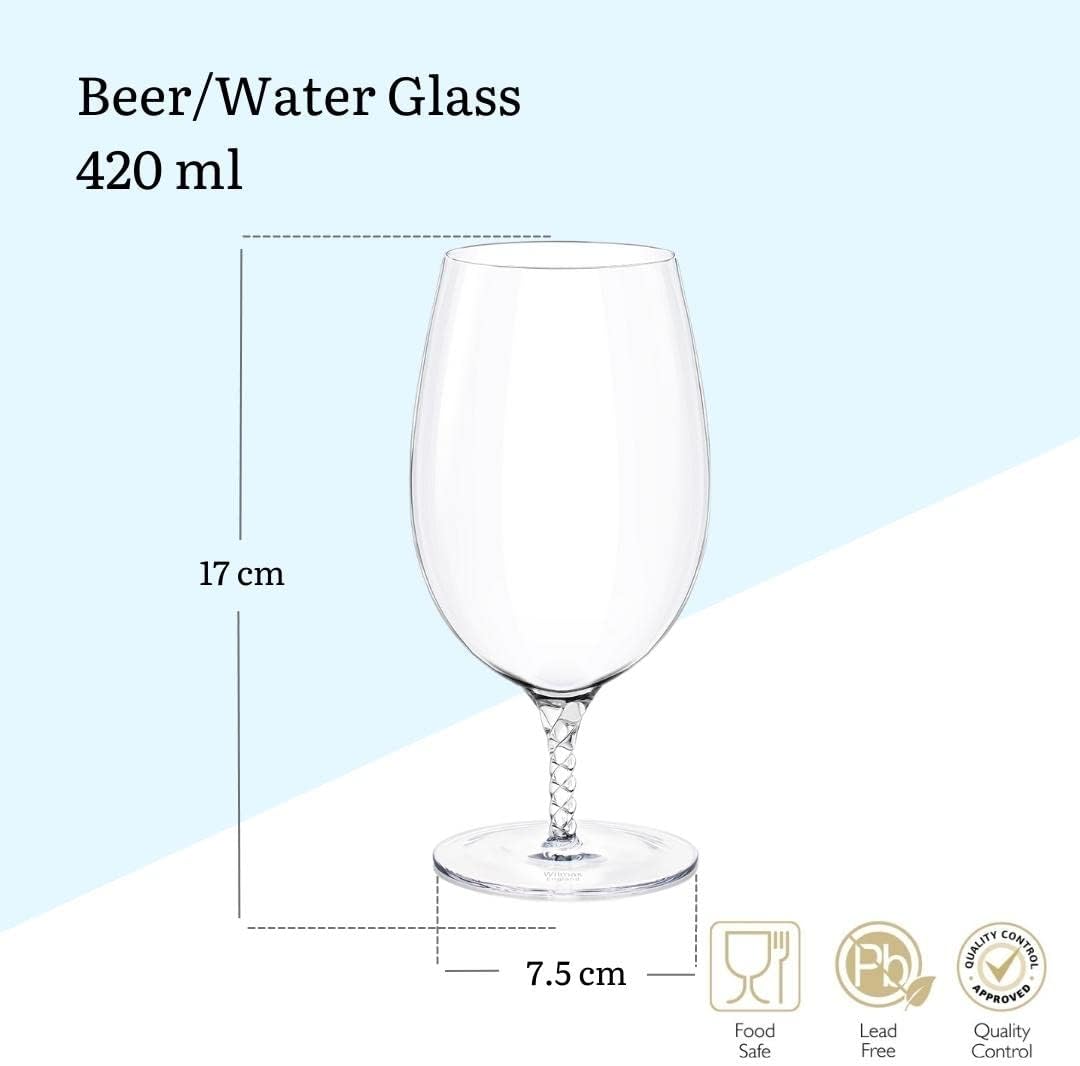 Wilmax Bierglas 420 ml Kristallglas Transparent 2er Set WL-888109/2C