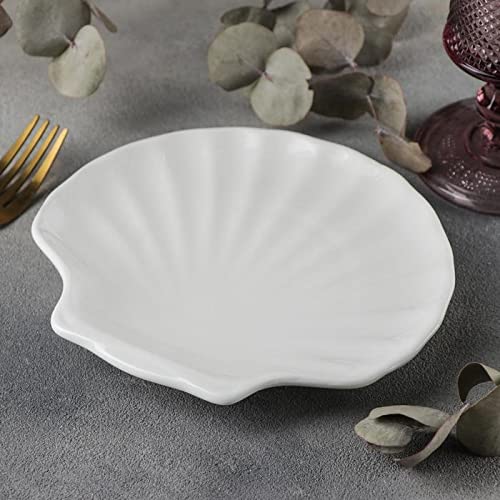 Wilmax WL-992012/A Porzellan Shell-Gericht, Weiss, 18cm Länge