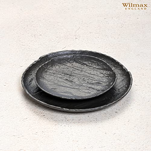 Wilmax WL-661122/A Runde Porzellanplatte - Schwarz, 15.5 cm