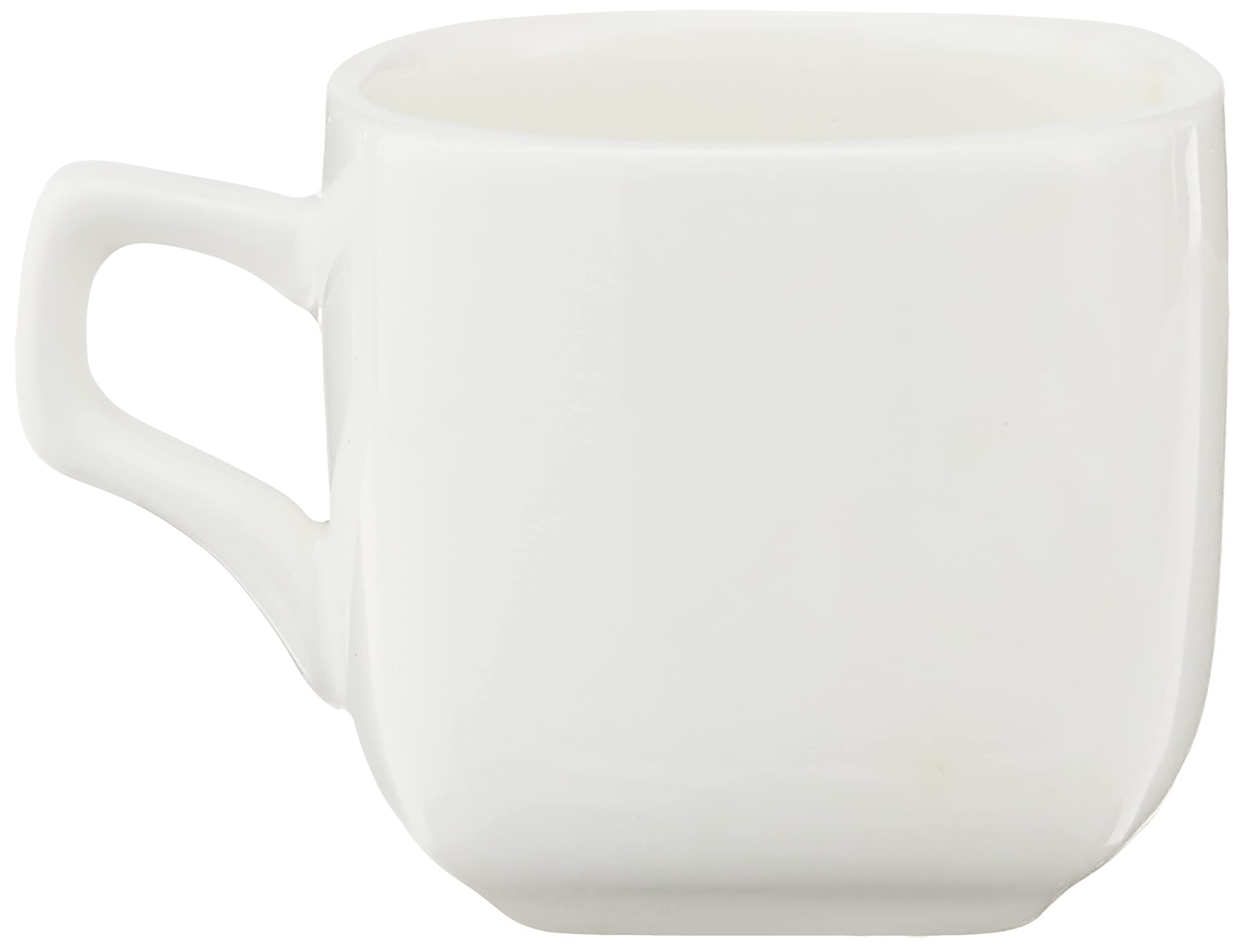 Wilmax WL-993041/2C Porzellan Kaffeetassen- und Untertassen-Set, Weiss, 90mL Kapazität, 2 Stück