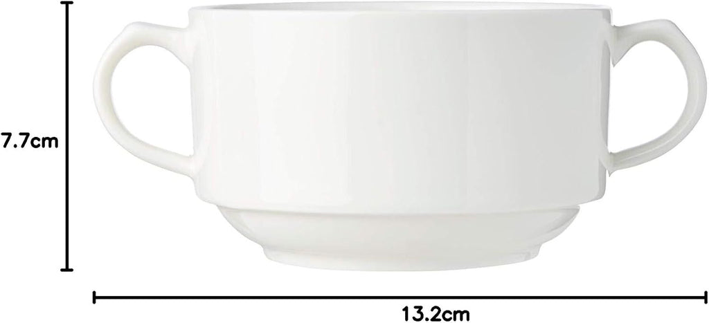 Wilmax Suppentasse 350 ml Weiß aus Porzellan