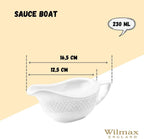 Wilmax Sauciere 230 ml Weiß aus Porzellan