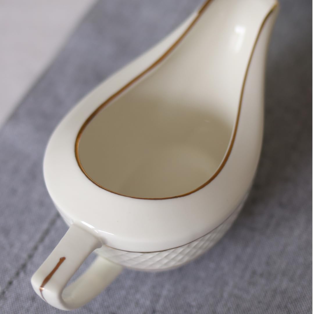 Wilmax Sauciere mit Goldrand, 230 ml Porzellan – WL-880102501/A