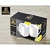 Wilmax | Teetassen & Kaffeetassen 2er Set | Kaffeebecher Porzellan | Becherset | Tasse für Tee, Kaffee, Cappuccino | Porzellantassen mit Griffen | Für Büro und Zuhause | Weiß | Geschenkset | 470 ml