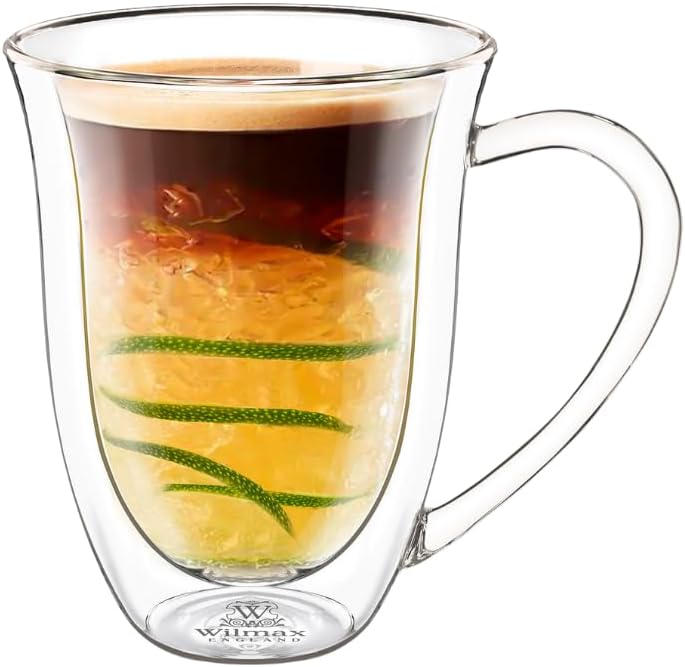 Wilmax Doppelwandige Tasse 300 ml Borosilikatglas 2er Set WL-888726/A2