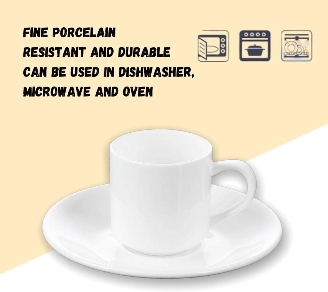Wilmax Kaffee Tassen Set mit Untertassen 90 ml, 2er-Set – WL-993007/2C