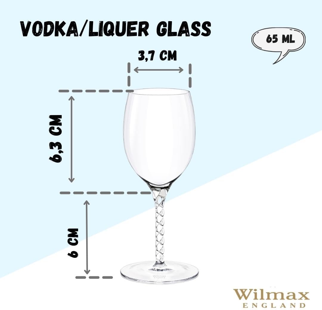 Wilmax WL-888111/2C Wodka/Likörglas, 65mL Kapazität, 2 Stück