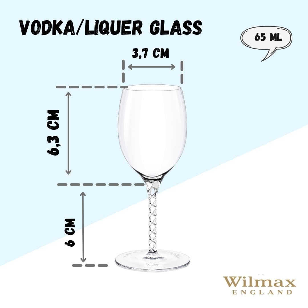 Wilmax WL-888111/2C Wodka/Likörglas, 65mL Kapazität, 2 Stück