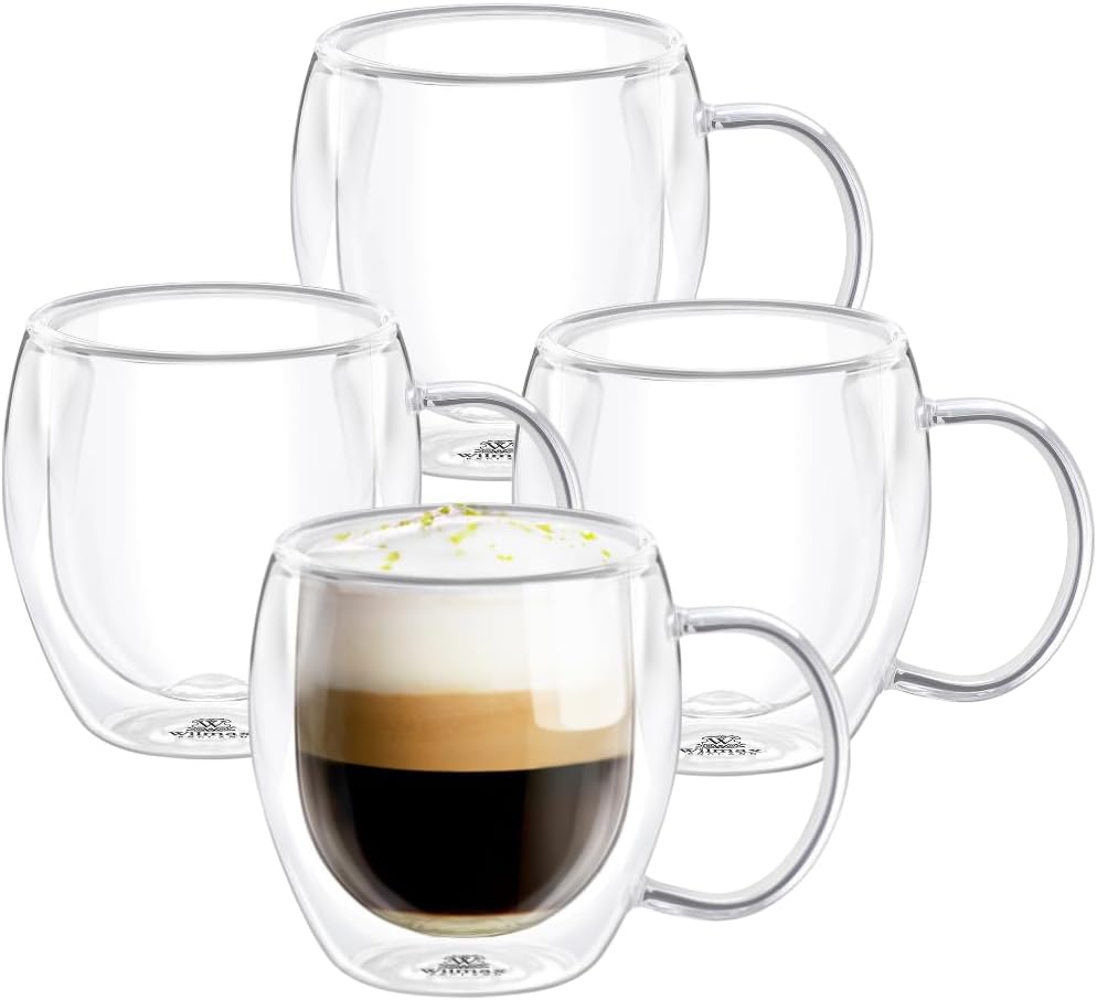 Wilmax Doppelwandige Tasse, 400 ml, 4er Set, WL-888748/A4