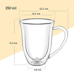 Wilmax Doppelwandige Tasse, 250 ml, hitzebeständig, WL-888725/A