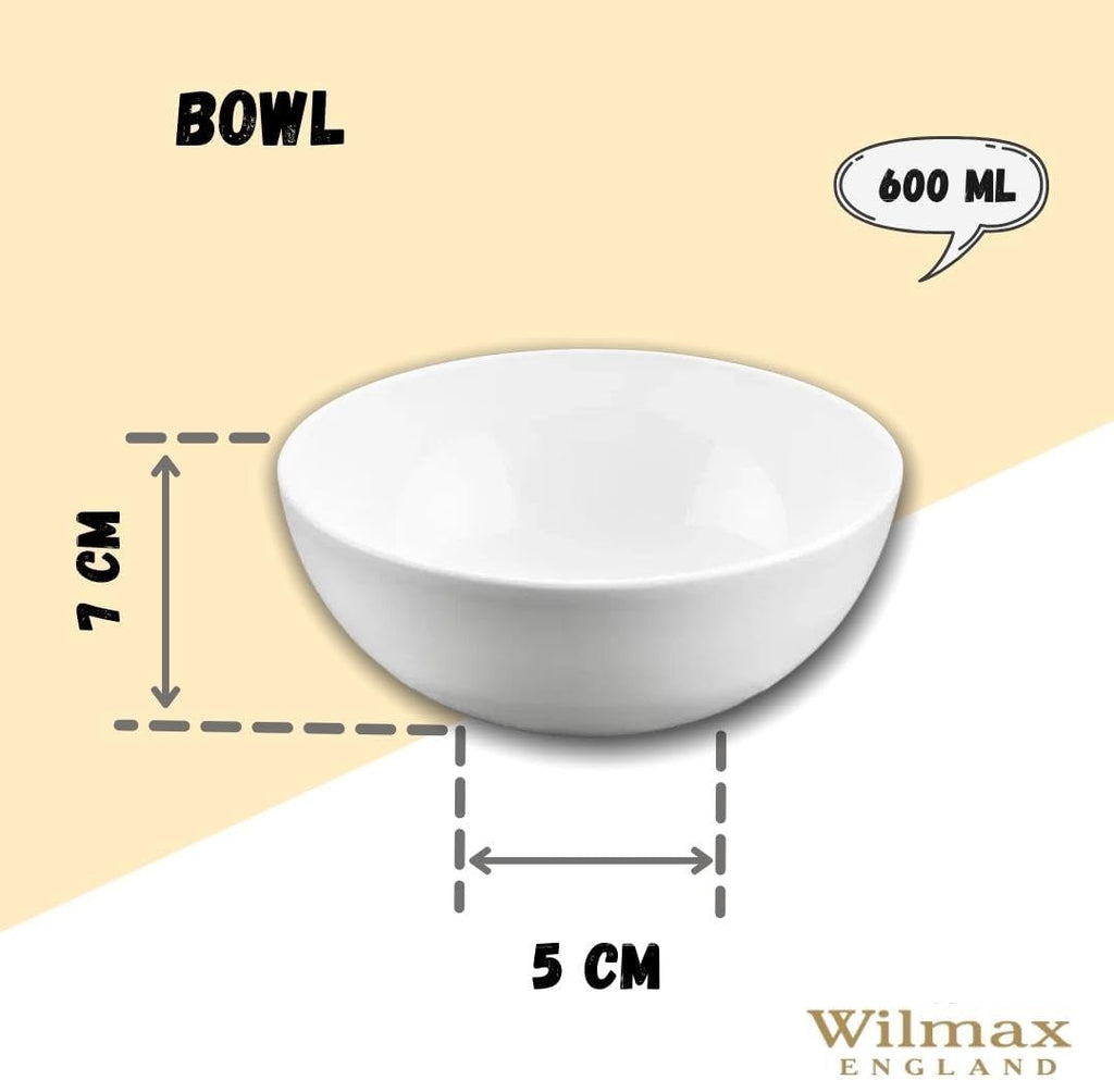 Wilmax Porzellanschale 600 ml 14 cm Weiß 2er Set WL-992565/A2