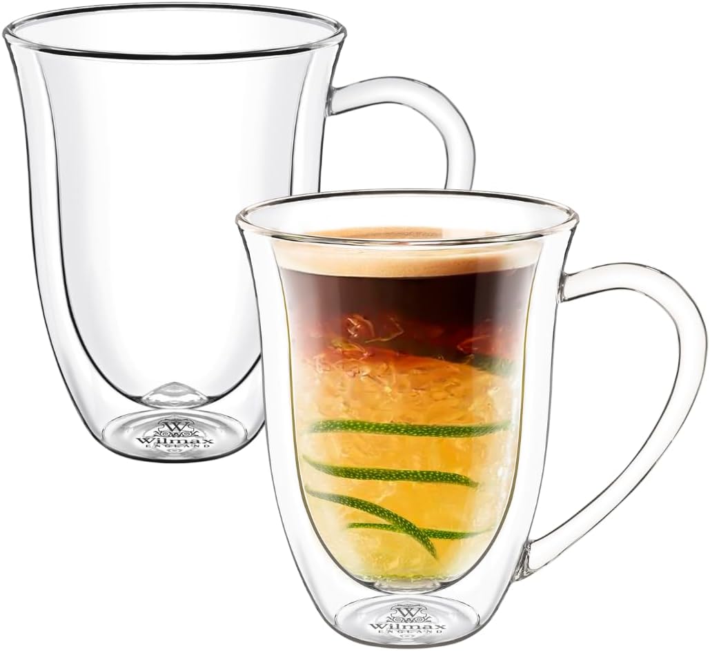 Wilmax Doppelwandige Tasse 300 ml Borosilikatglas 2er Set WL-888726/A2