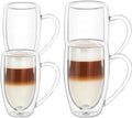 Wilmax Doppelwandiger Becher 4er-Set (2x 400 ml / 2x 500 ml) Transparent