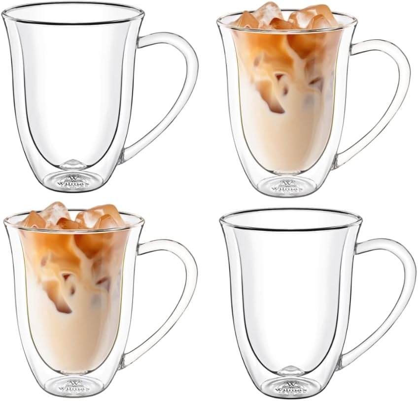 Wilmax double-walled cup with handle, 250 ml, set of 4, WL-888725/A4
