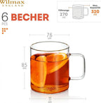 Wilmax Glasbecher 320 ml Borosilikatglas Transparent WL-888606/A