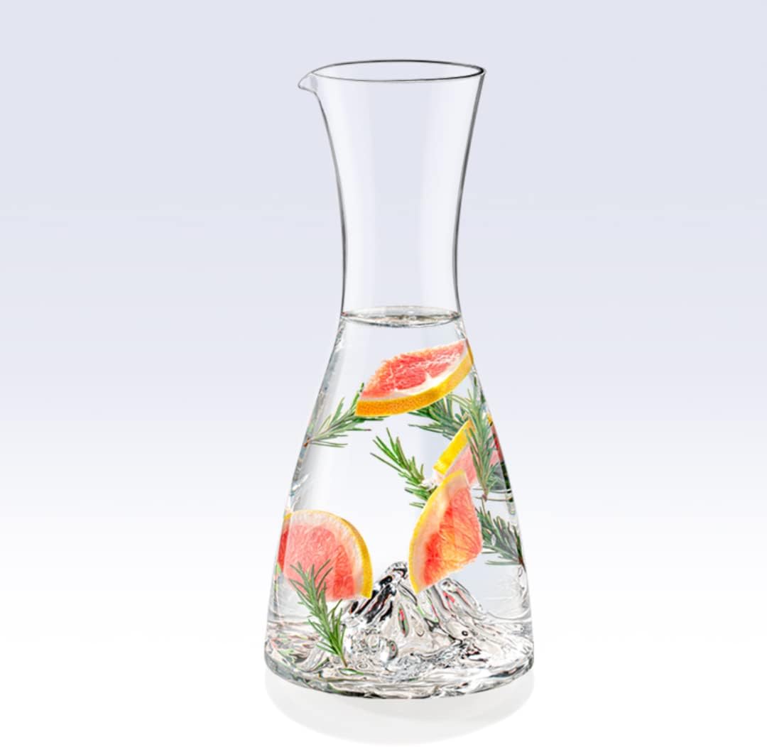 Wilmax Karaffe 1000 ml aus Kristallglas mit Berg-Design WL-888369/1C
