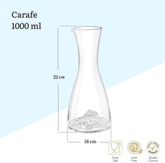 Wilmax Karaffe 1000 ml aus Kristallglas mit Berg-Design WL-888369/1C