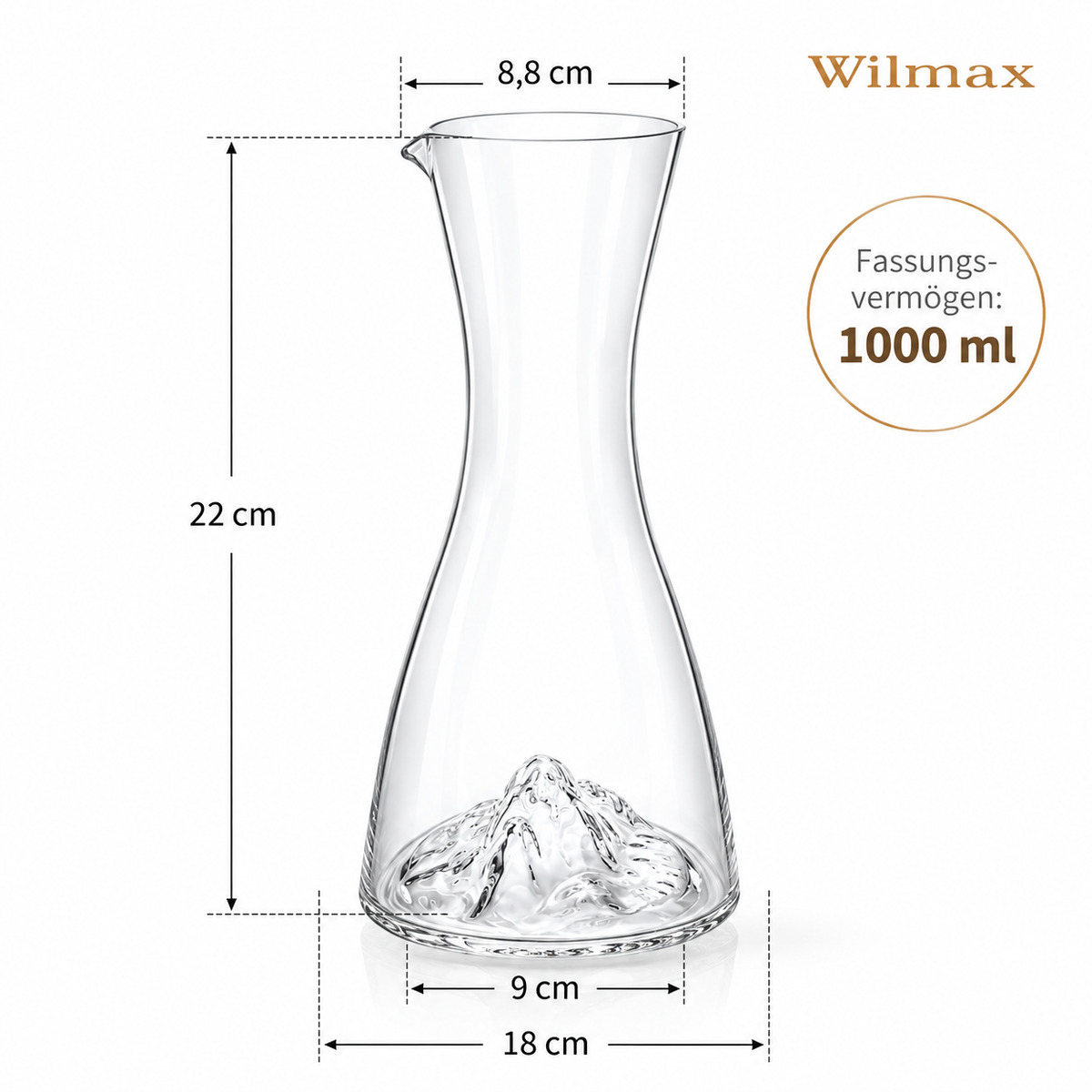 Wilmax Karaffe 1000 ml Transparent aus Wilmax Crystalline-Serie