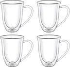 Wilmax Doppelwandige Tasse 400 ml Borosilikatglas 4er Set WL-888727/A4