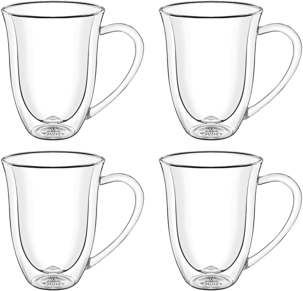 Wilmax Doppelwandige Tasse 400 ml Borosilikatglas 4er Set WL-888727/A4
