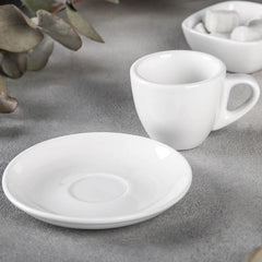 Wilmax Kaffee Tassen & Untertassen Set 90 ml, 6-teilig – WL-993041/6C