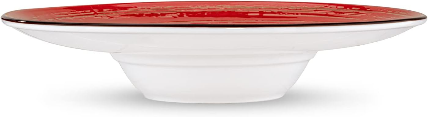 Wilmax Tiefer Teller 24 cm 200 ml Rot Porzellan 2er Set WL-669225/A2