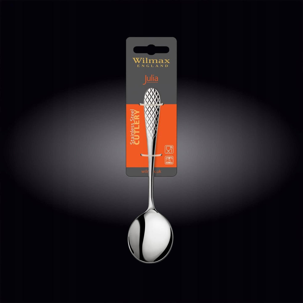 Wilmax Suppenlöffel 18 cm 2er-Set Silber aus Edelstahl