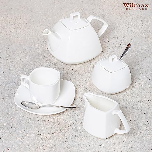 Wilmax WL-993003/1C Porzellan Teetassen- und Untertassen-Set, Weiss, 200mL Kapazität