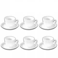 Wilmax WL-993174/AB Porzellan Kaffeetassen- und Untertassen-Set, Weiss, 110mL Kapazität