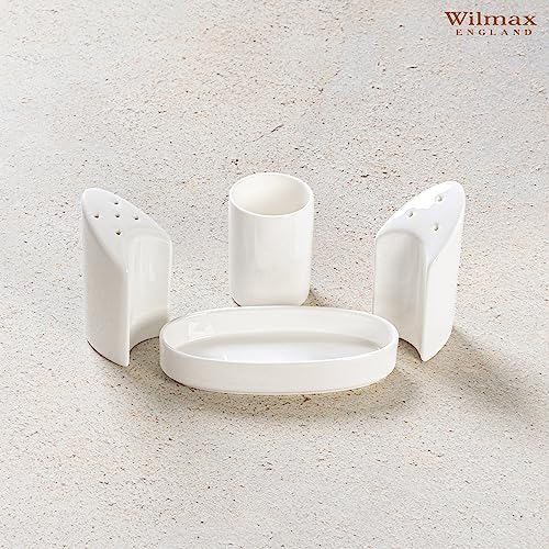 Wilmax WL-996117/1C Porzellan Salz- und Pfeffer Set, Weiss