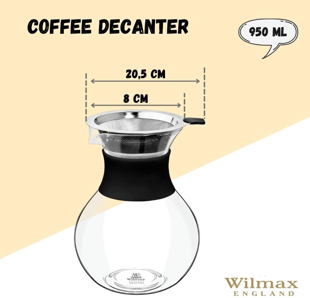 Wilmax Kaffeedekanter 950 ml Transparent aus Borosilikatglas