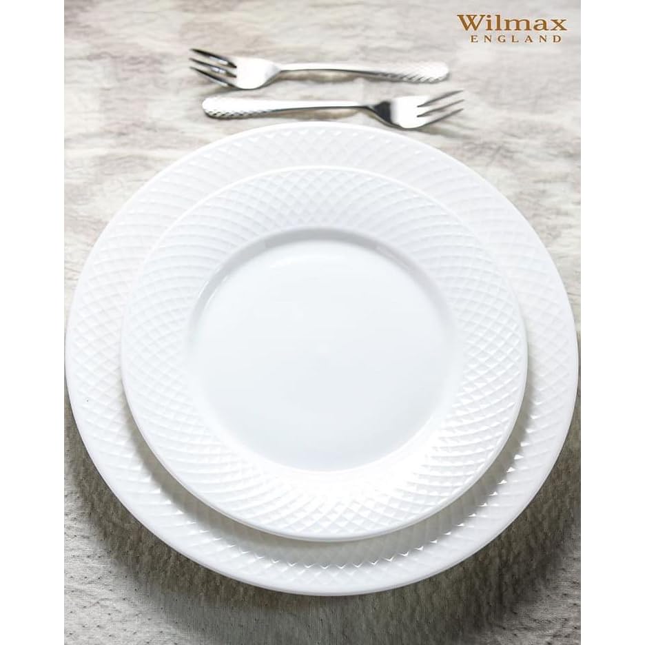 Wilmax WL-880118/1C Porzellan Runde Platte, Weiss, 30.5cm Durchmesser