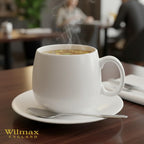 Wilmax Tasse 400 ml Porzellan Weiß 6er Set Kaffee Teebecher WL-993084/A6