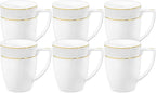 Wilmax Tasse 450 ml Weiß Goldrand Porzellan 6er Set WL-880102432/A6