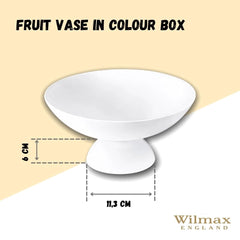 Wilmax WL-996126/1C Porzellan Obstvase, Weiss, 24cm Durchmesser, 11.5cm Höhe